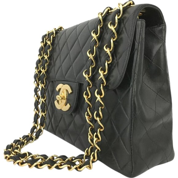 9412985BG (X6) Chanel Shoulder Bag Jumbo 30 Quilted Matelasse Black Lambskin w/C - Picture 3 of 13
